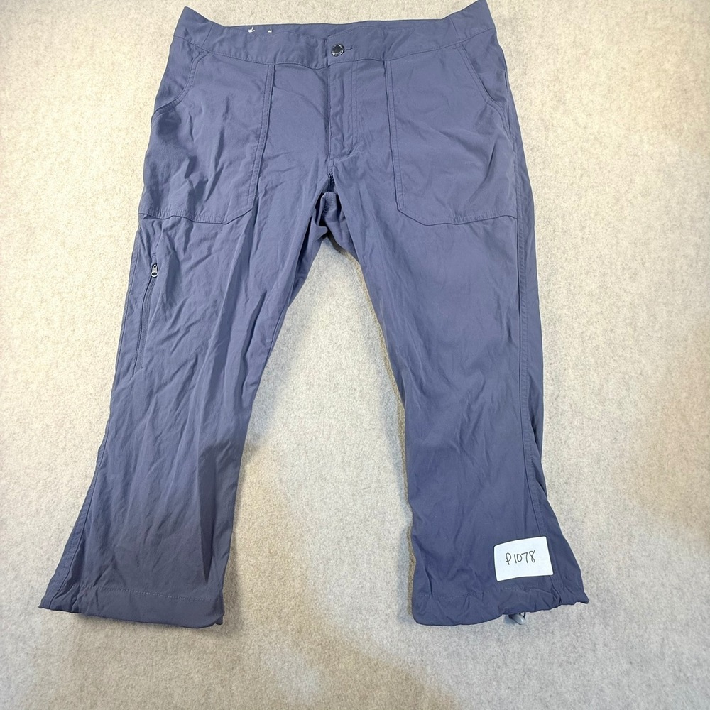 Columbia Sportswear Womens Hiking Pants Blue Grey Size 14 Cargo Pocket Crop